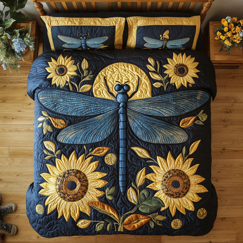 Dragonfly In Night Sunflower WY3103013CL Duvet Cover Set