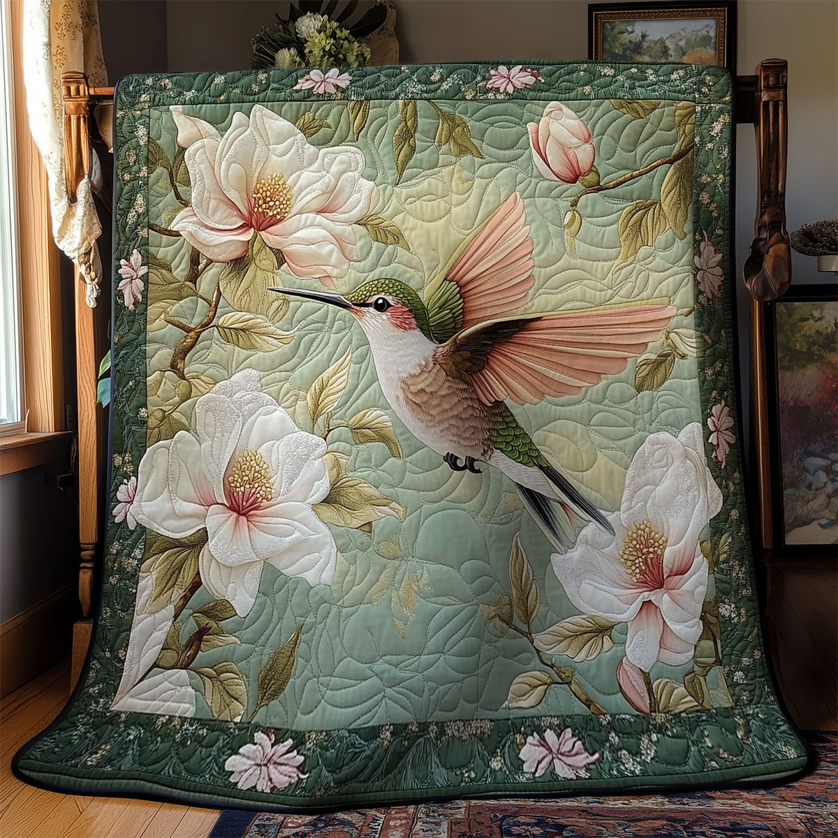 Hummingbird In Magnolia Garden WY1903008CL Quilt