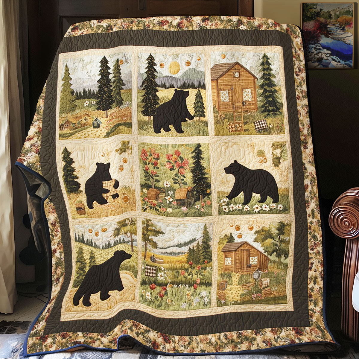 Cabin Bears WY1703108CL Quilt