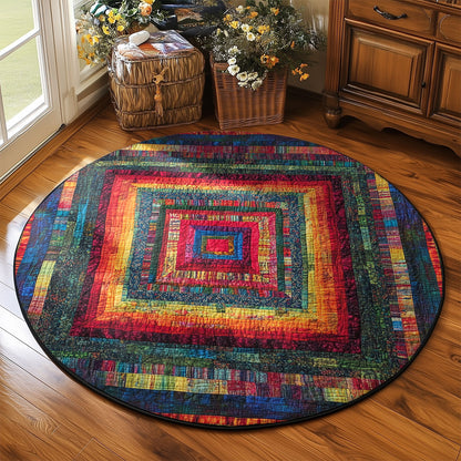 Vibrant Patchwork WU1803006CL Quilted Round Mat