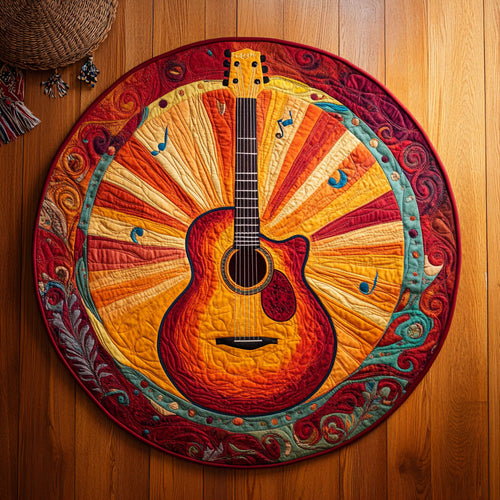 Americana Folk Guitar WY0107072CL Quilted Round Mat
