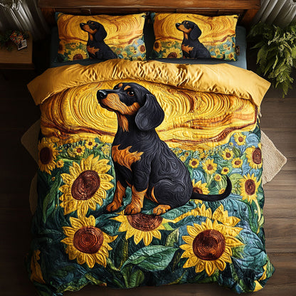 Dachshund Sunflower WY2005009CL Duvet Cover Set