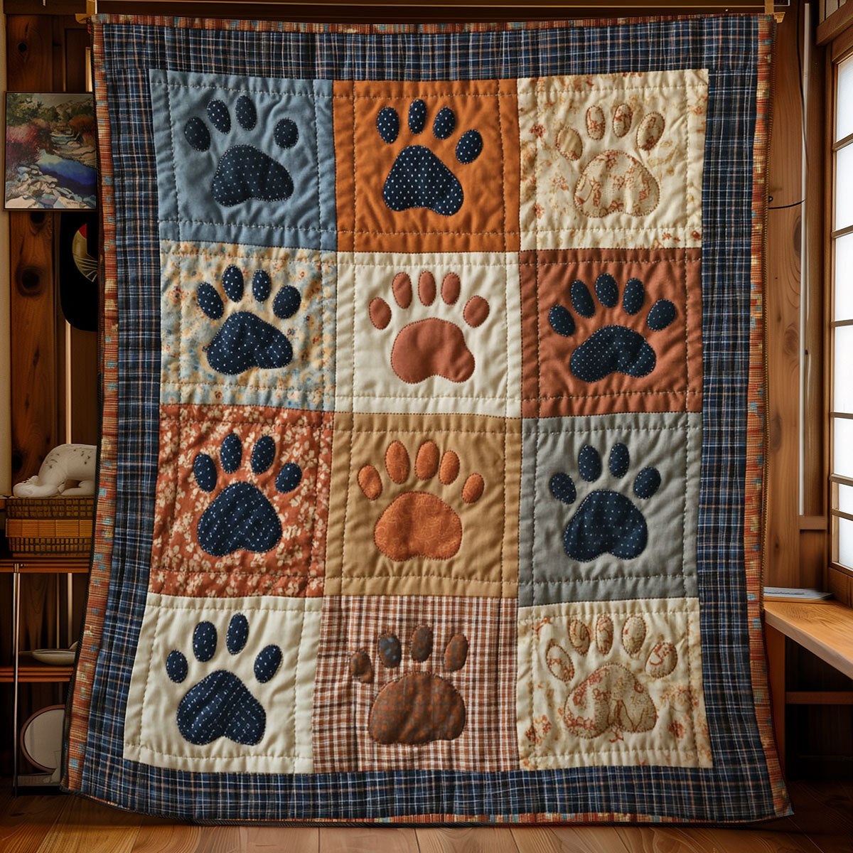 Colorful Dog Paw WY0402005CL Quilt