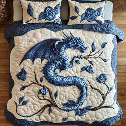 Blue Dragon And Rose WY0803059CL Duvet Cover Set