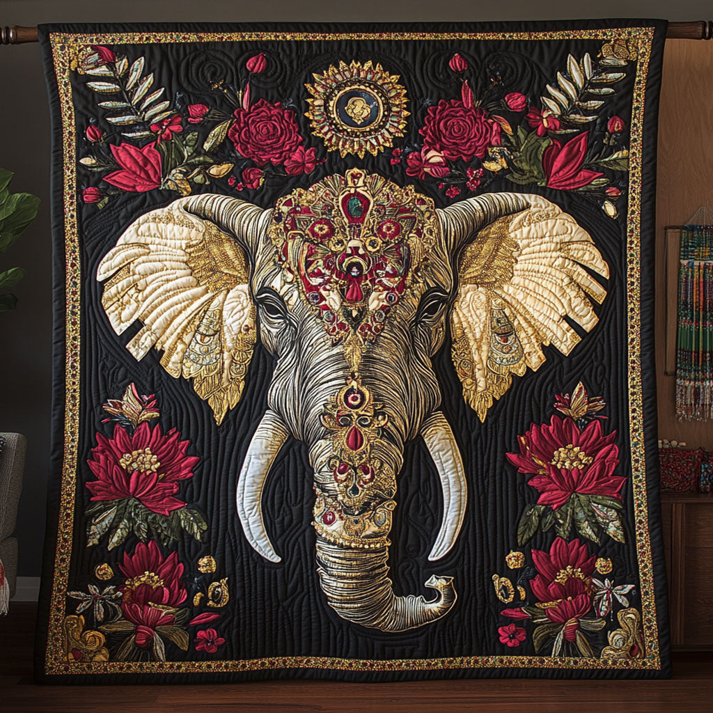 Royal Elephant Of Lotus WY0307115CL Quilt