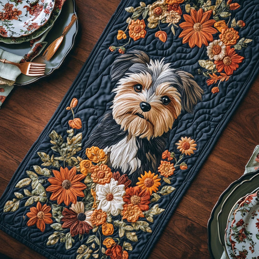 Shih Tzu In Garden WY3105009CL Quilted Table Runner