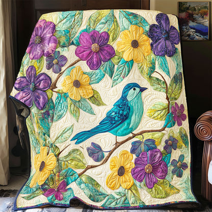 Blue Bird In Flower WY1002021CL Quilt