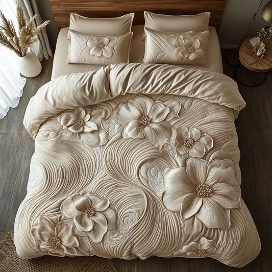 Elegant White Flower WY0603038CL Duvet Cover Set