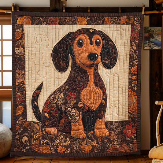 Brown Tone Dachshund WY1303009CL Quilt