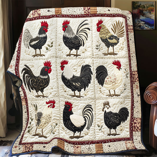 Country Charm Roosters WY1203025CL Quilt