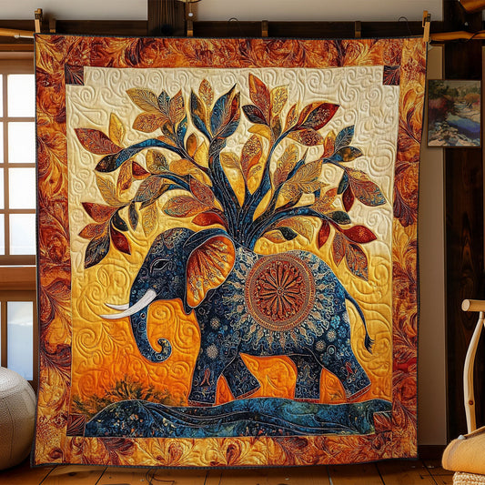 Elephant And Sunset Tree WY1002055CL Quilt