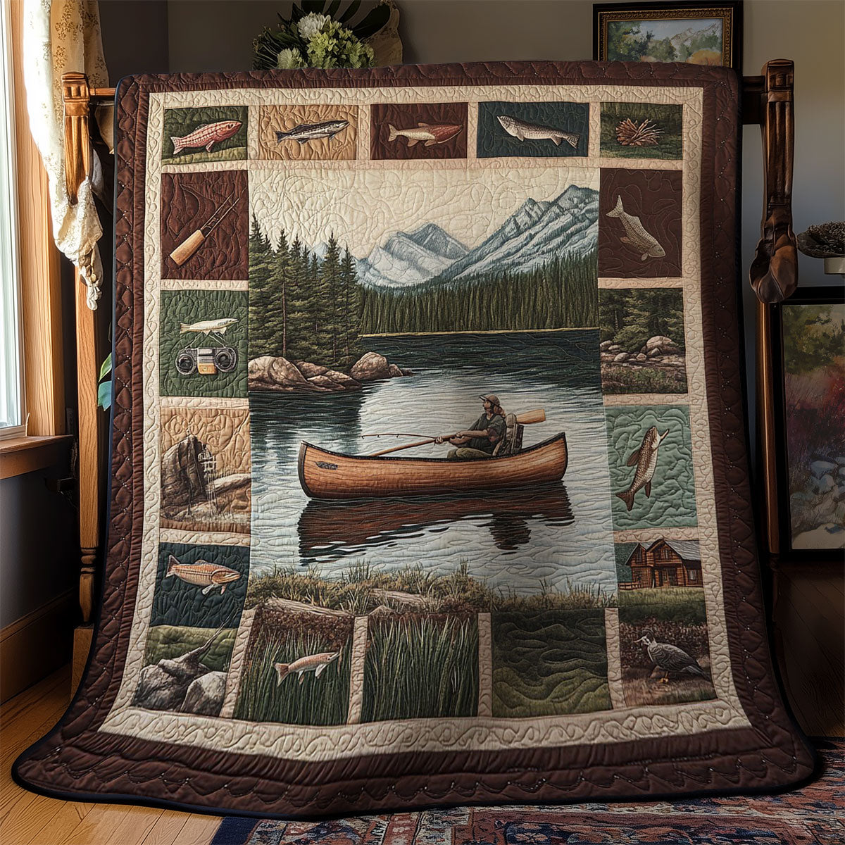 Lake Fishing WY1703107CL Quilt