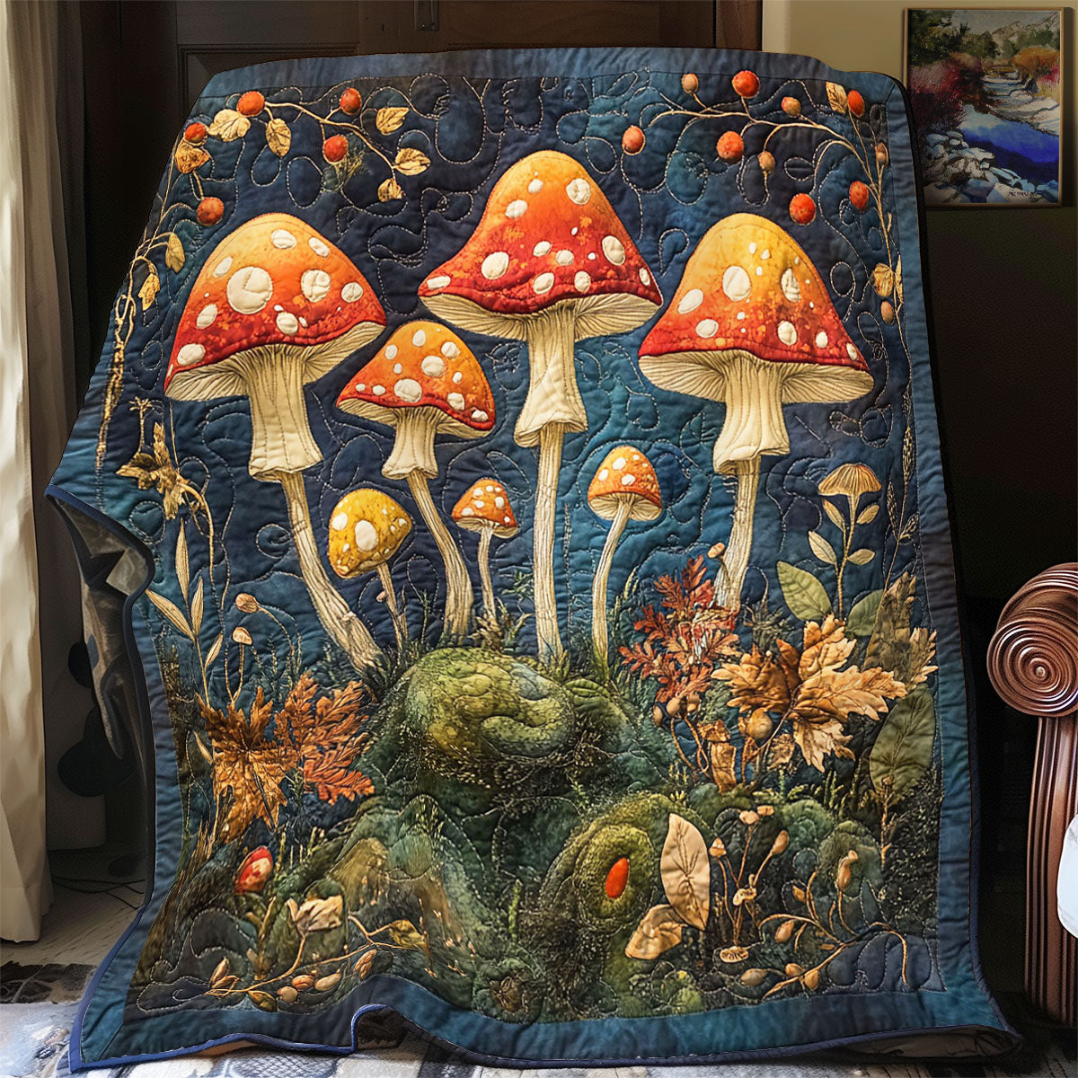 Mystic Spotted Red Mushroom WY2403056CL Quilt