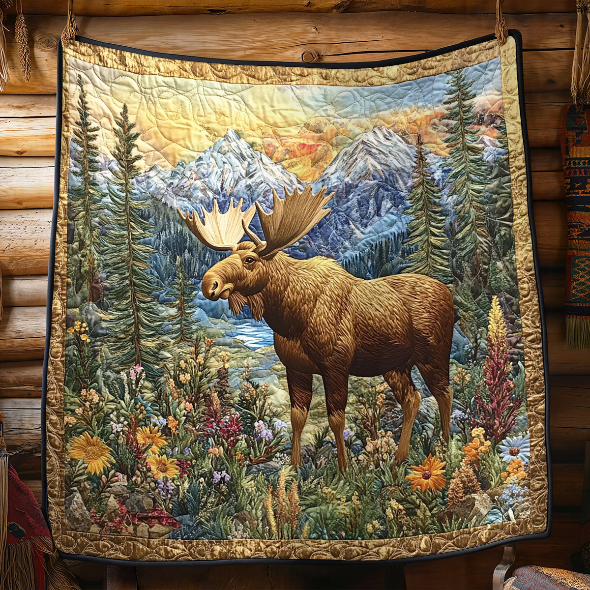 Rocky Mountain Moose WY0307114CL Quilt