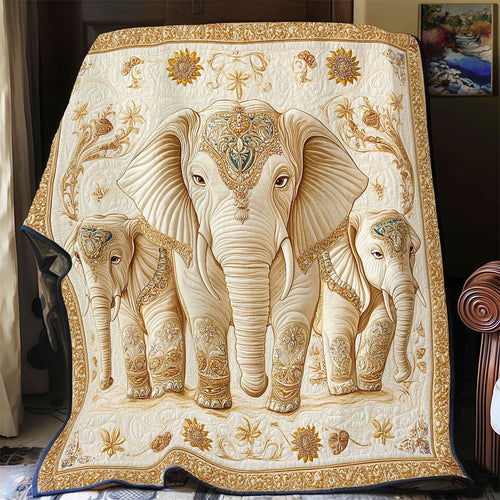 Elephant Family Portrait WY1002058CL Quilt