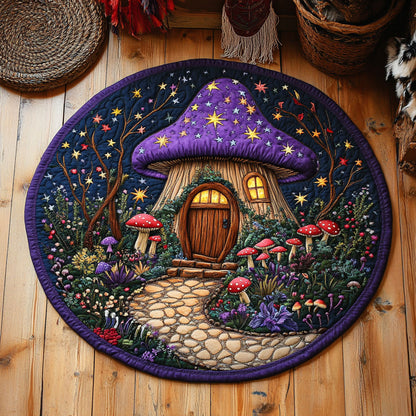 Fairy Mushroom Home WY1107042CL Quilted Round Mat