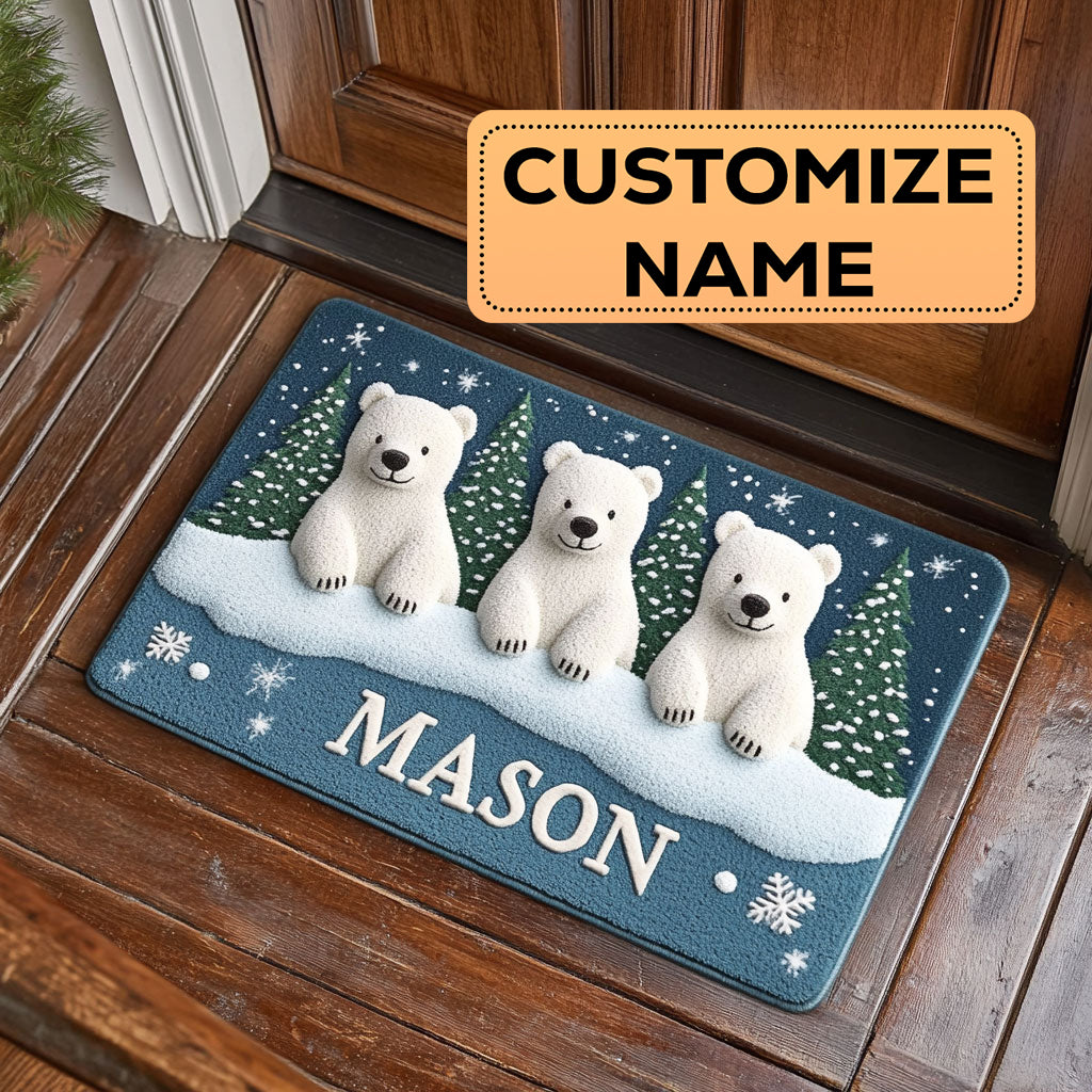 Snowy Bear CW2008069CL Personalized Doormat