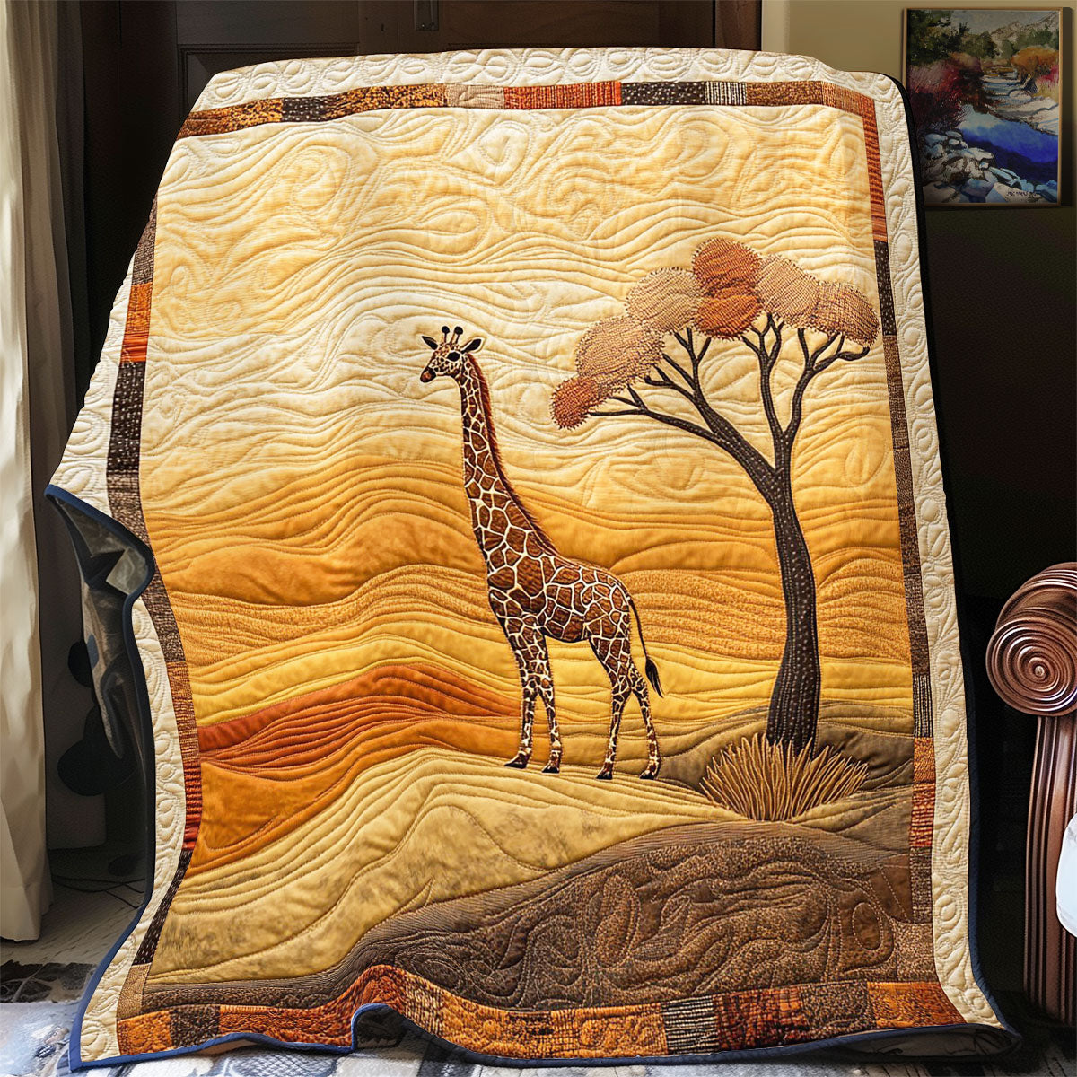 Giraffe In Golden Dunes WY1203055CL Quilt