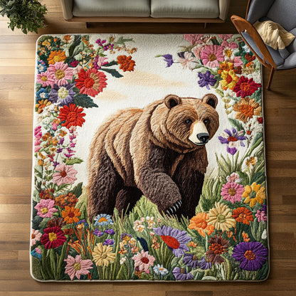 Floral Garden Bear CW0609056CL Area Rug
