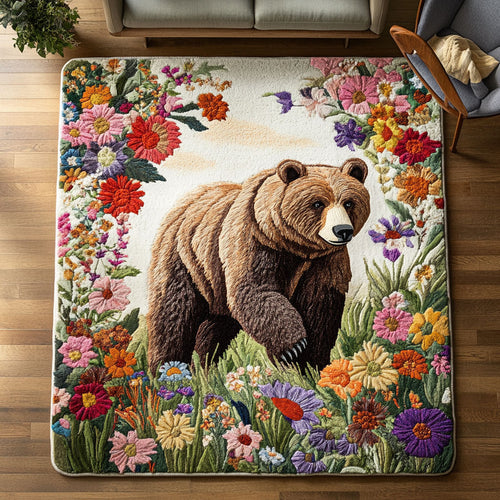 Floral Garden Bear CW0609056CL Area Rug
