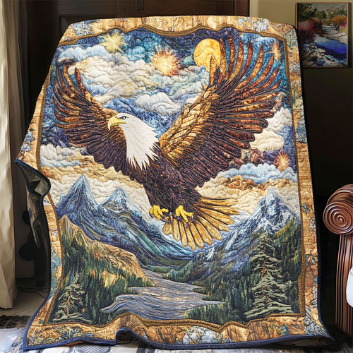 Majestic Eagle In Forest WY1002101CL Quilt