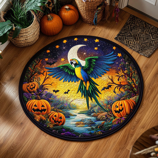 Tropical Halloween Parrot WY1107065CL Quilted Round Mat