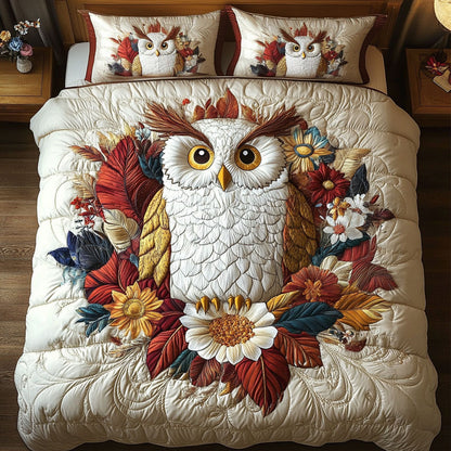 Floral White Owl WY0104003CL Duvet Cover Set