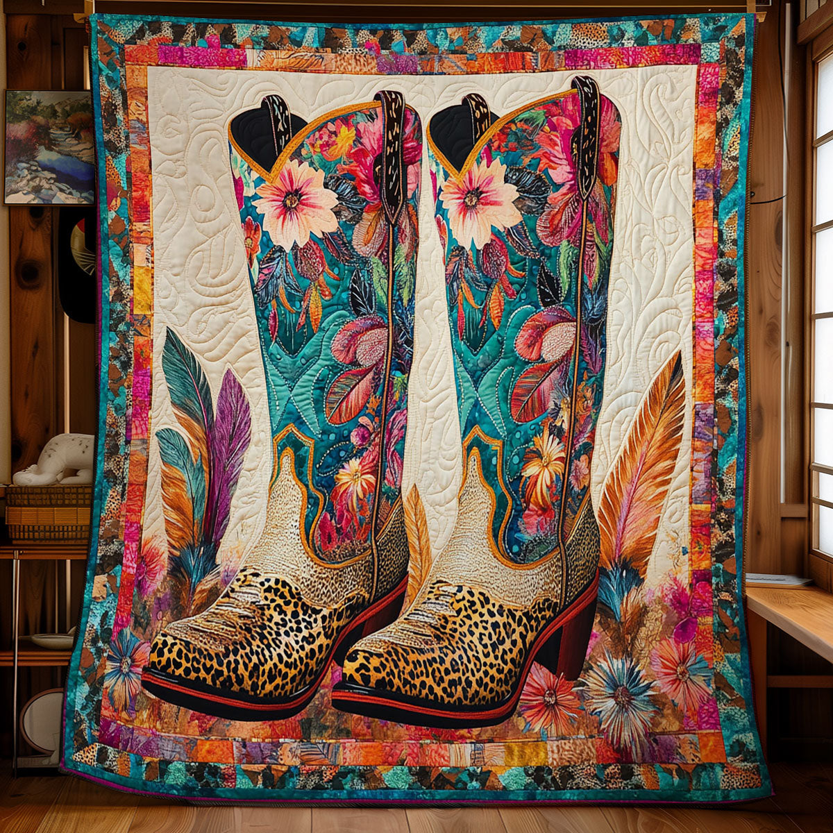 Feather Cowboy Boots WY2201064CL Quilt