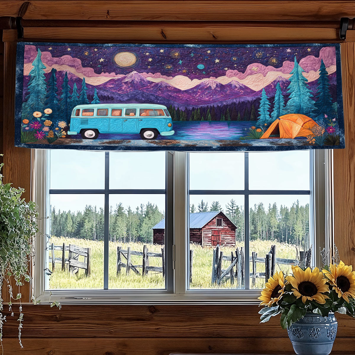Wild Trail Lights WY1407066CL Quilted Valance