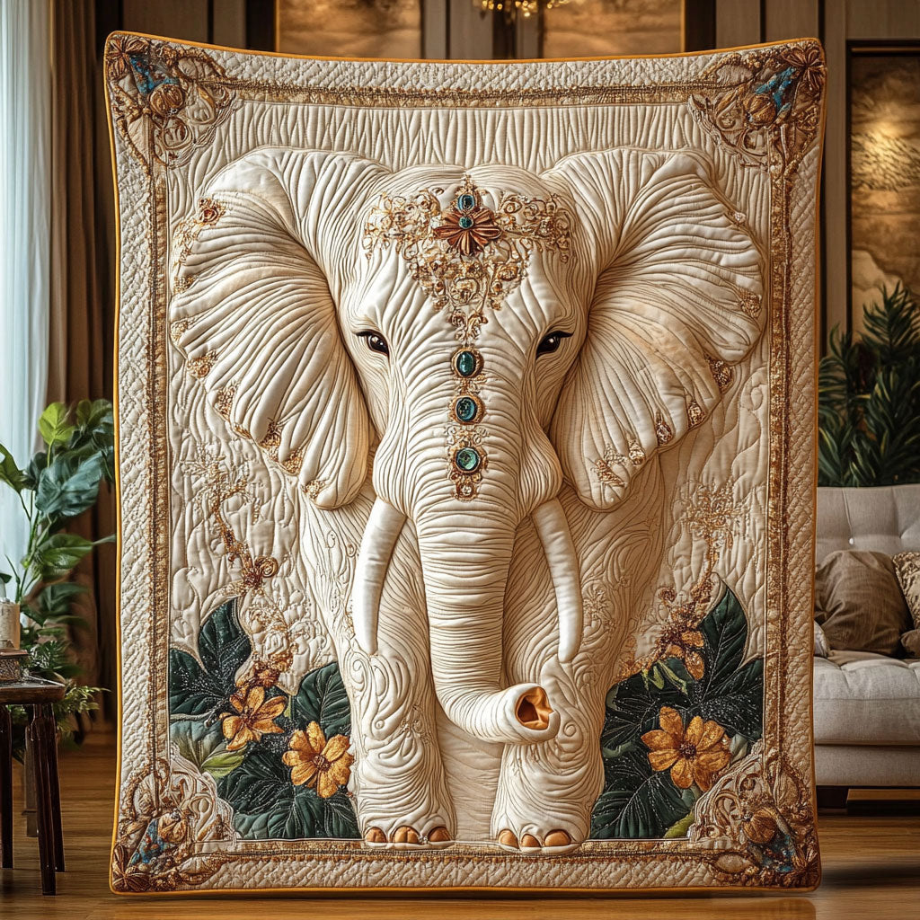 Majestic White Elephant WY0104016CL Quilt