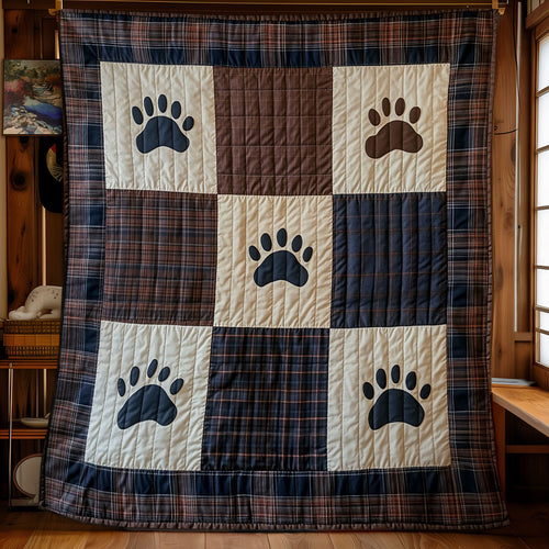 Paw Print Plaid WY0603080CL Quilt