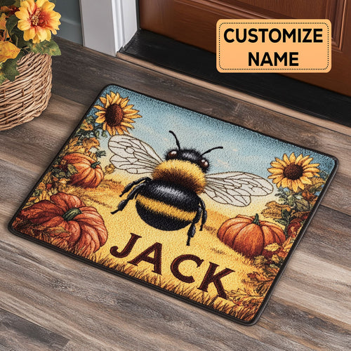Fall Season Bee CP2508044CL Personalized Doormat