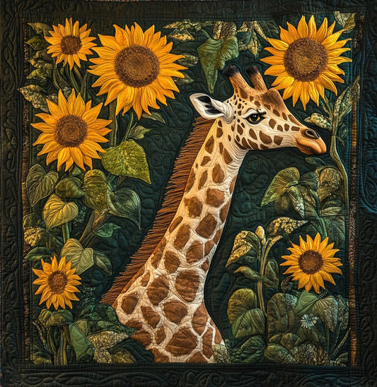 Giraffe Sunflower WY2904009CL Quilt