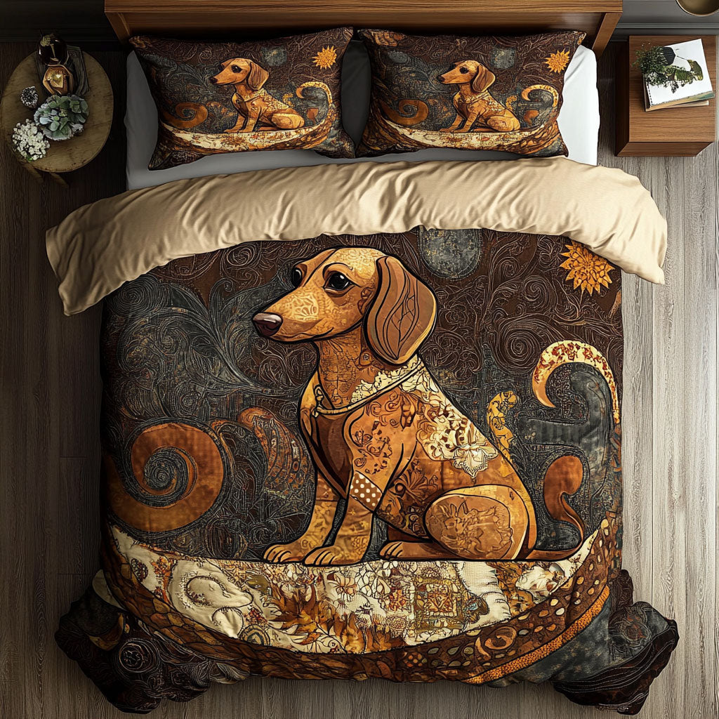 Floral Dachshund WY0703050CL Duvet Cover Set