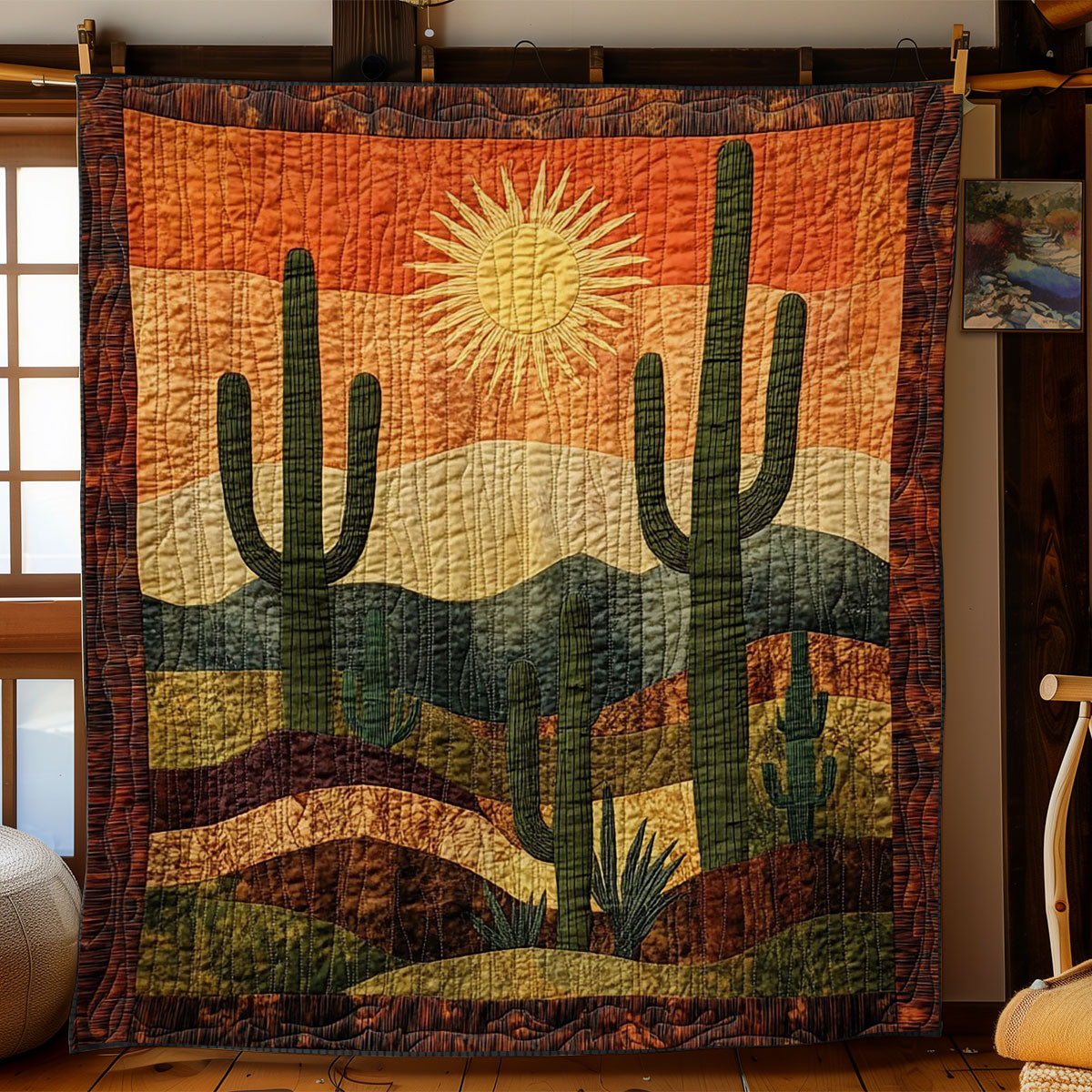 Rustic Cactus Charm WY1203037CL Quilt