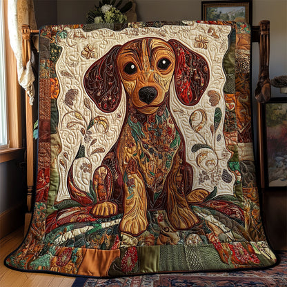 Floral Dachshund WY1303037CL Quilt