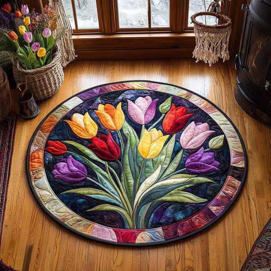 Tulip Burst WY0107181CL Quilted Round Mat