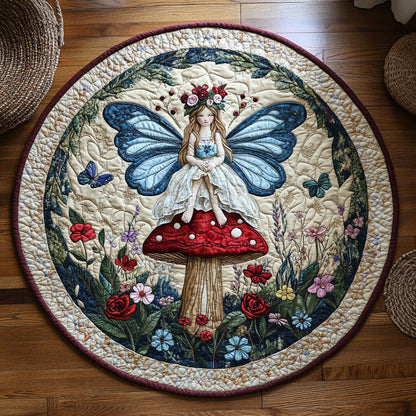 Woodland Flower Sprite WY0107179CL Quilted Round Mat