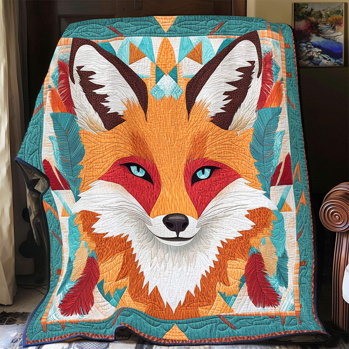 Native American Fox WY0402038CL Quilt