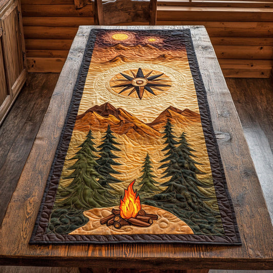 Camping In Forest WY2801002CL Quilted Table Runner