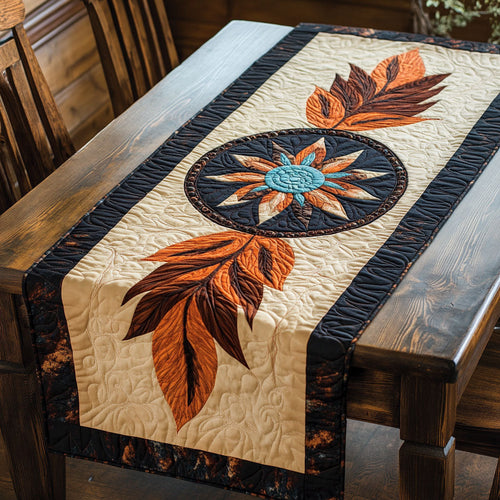 Native American Feather WY2801014CL Quilted Table Runner