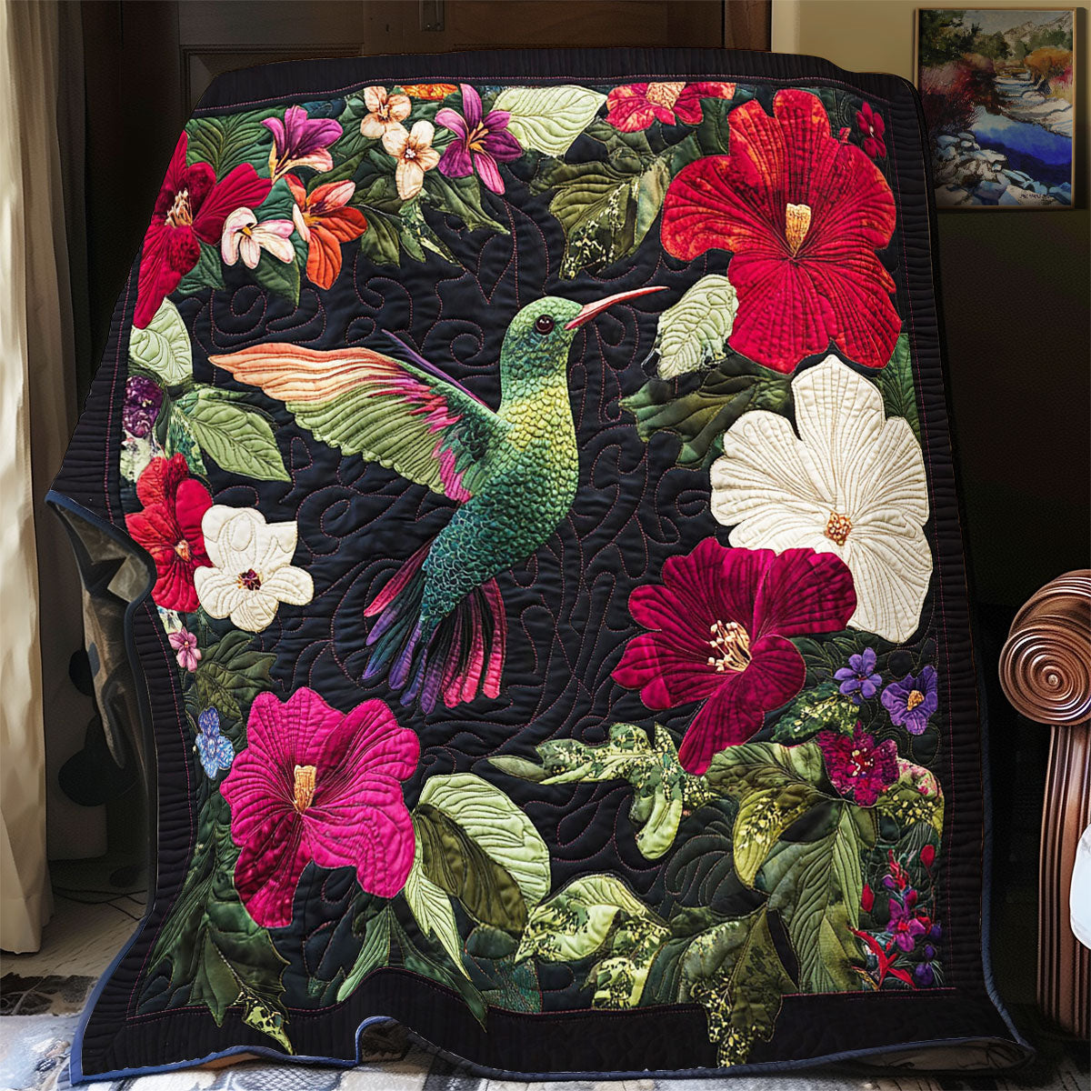 Hummingbird In Night Garden WY1303063CL Quilt