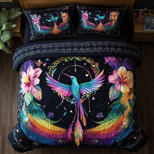 Colorful Rainbow Hummingbird WY2006059CL Duvet Cover Set