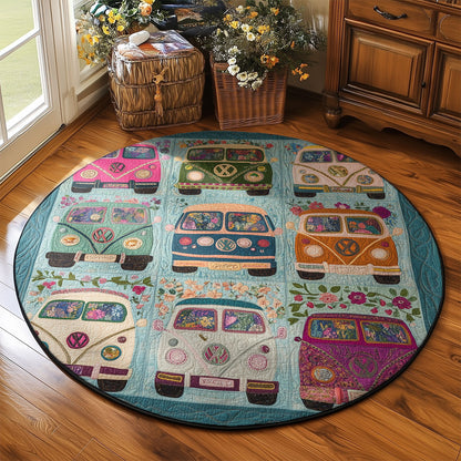 Vintage Camper WU1803005CL Quilted Round Mat