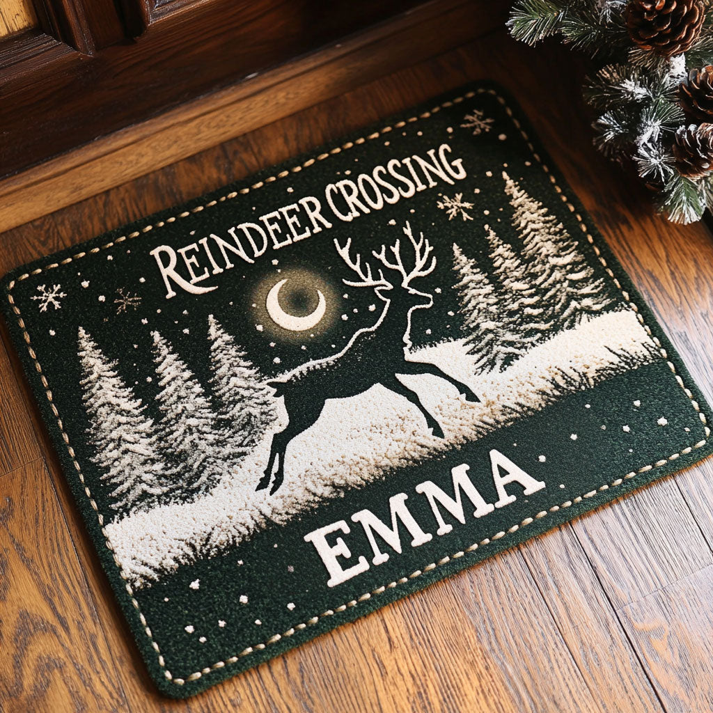 Reindeer Night WJ2308040CL Personalized Doormat