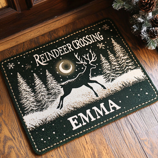 Reindeer Night WJ2308040CL Personalized Doormat