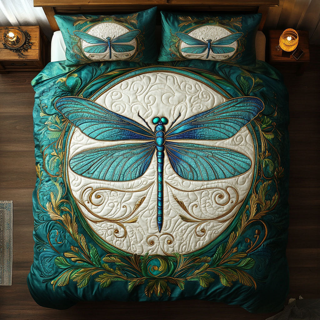 Royal Teal Dragonfly WY2205016CL Duvet Cover Set