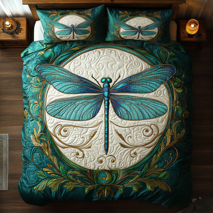 Royal Teal Dragonfly WY2205016CL Duvet Cover Set