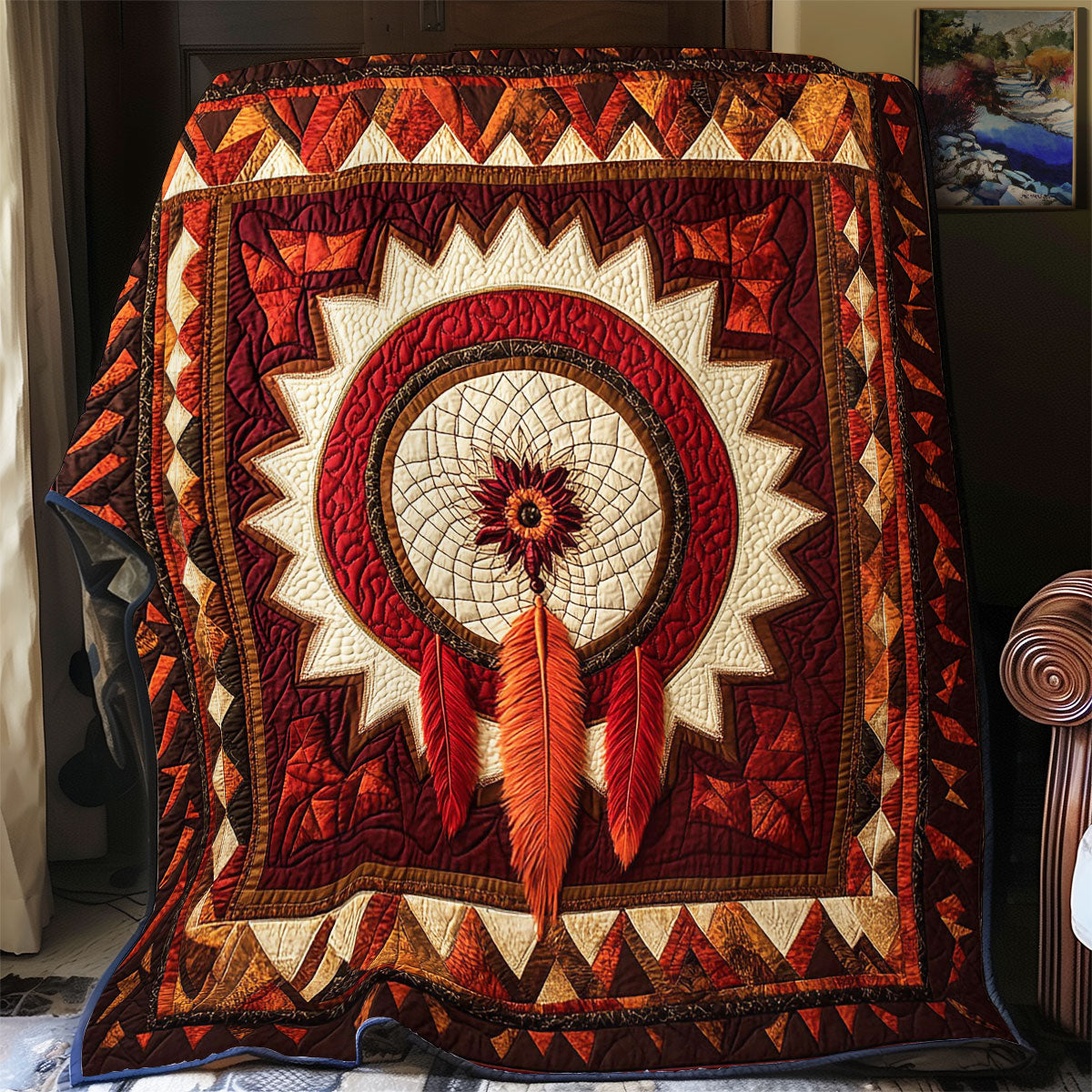 Fire Feather Dreamcatcher WY0503104CL Quilt