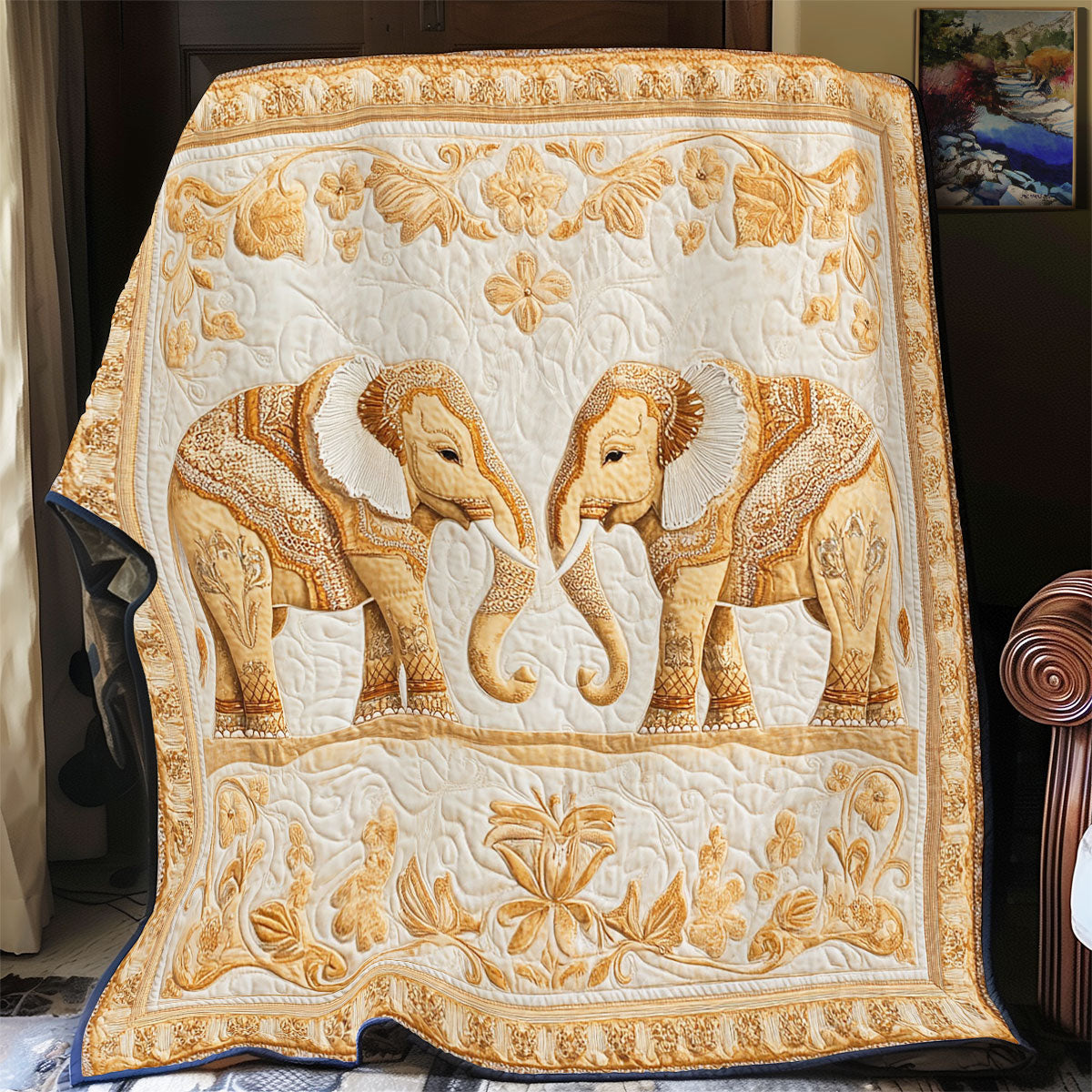 Couple Elephant WY1002038CL Quilt